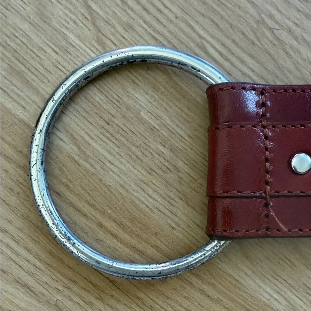 Vintage Calvin Klein Bold Brown Leather Belt Ring Buckle Small Y2k Boho